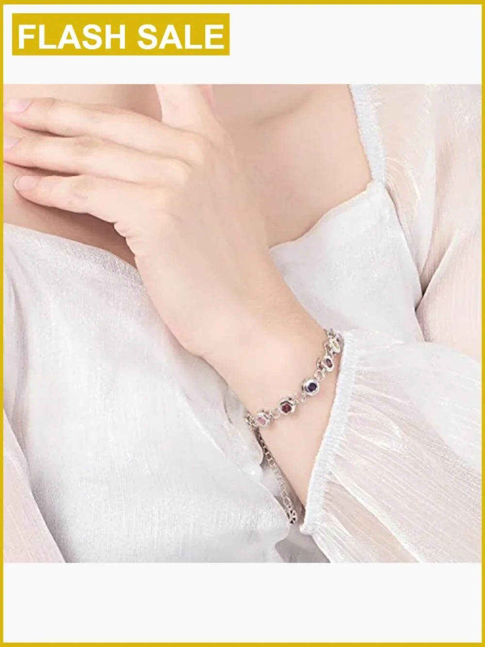Classic Tennis Bracelet 925 Sterling Silver Cubic Zirconia Crystals Bangle 8